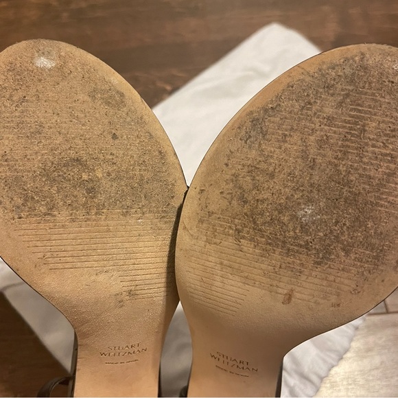 Stuart Weitzman Nudistsong Strap Sandal Heels in Leather/Black - Picture 8 of 10